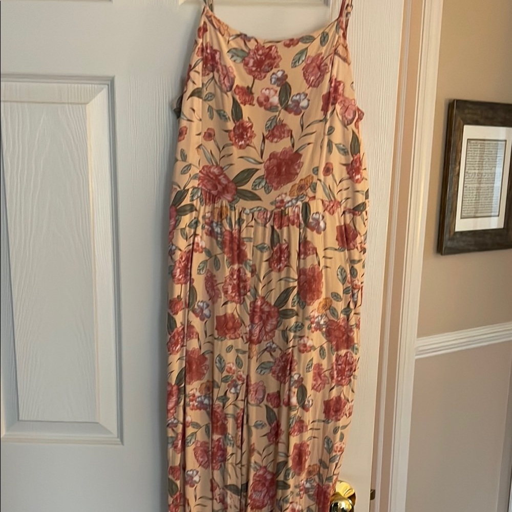 Floral Maxi Dress in Pink and Cream